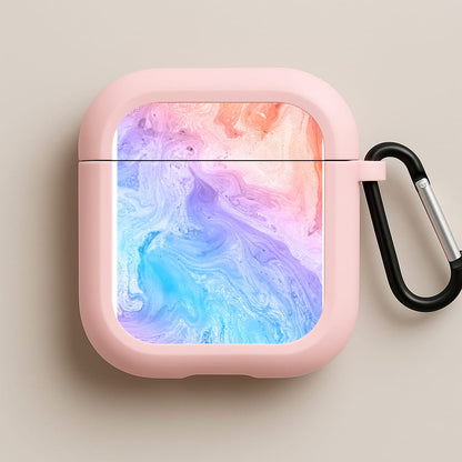 Blue and Peach Marble Pink AirPods Case