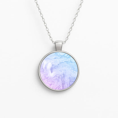 Purple Marble Circle Necklace