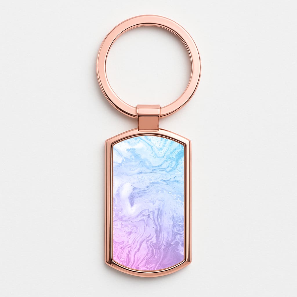 Purple Marble Rose Gold Keyring