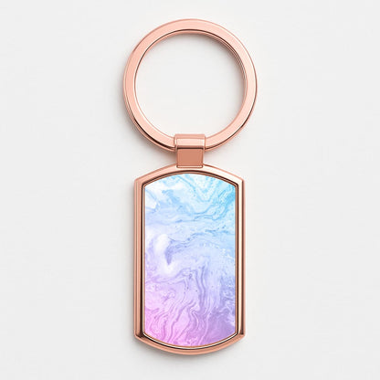 Purple Marble Rose Gold Keyring