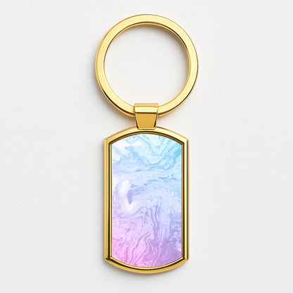 Purple Marble Gold Keyring