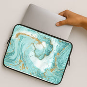 Green Marble Laptop Sleeve 2