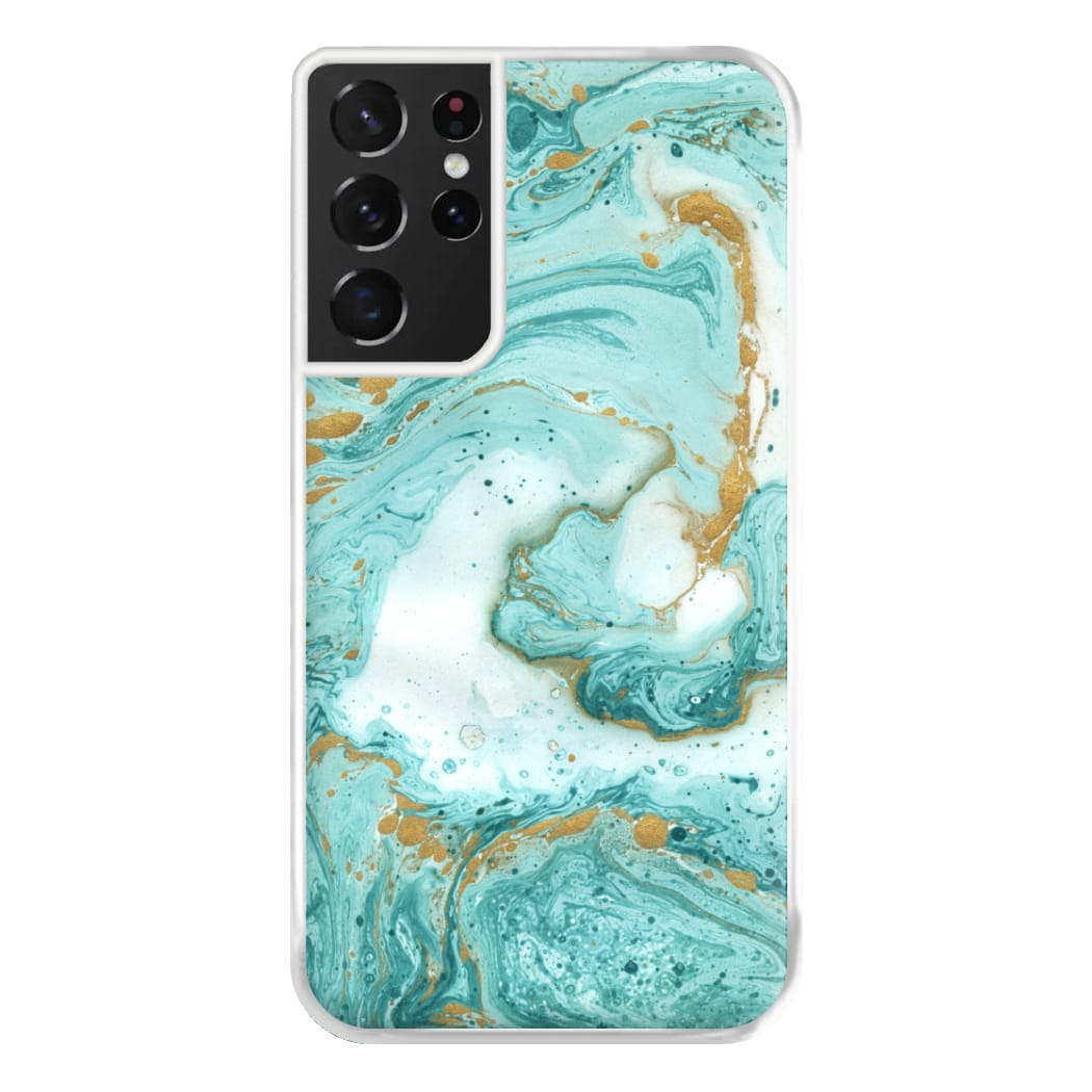 Green Marble Phone Case for Galaxy S21 Ultra