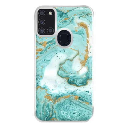 Green Marble Phone Case for Galaxy A21s