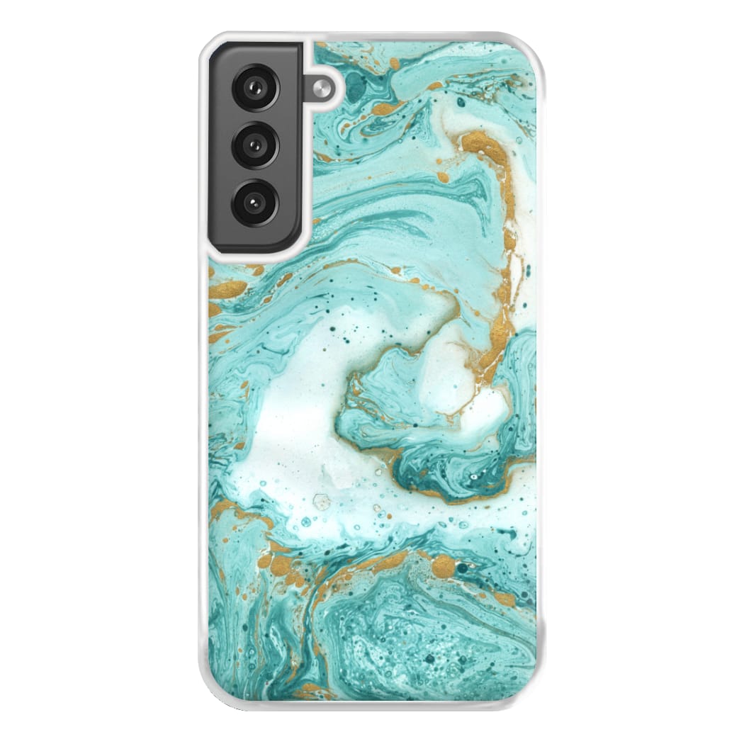 Green Marble Phone Case for Galaxy S21FE