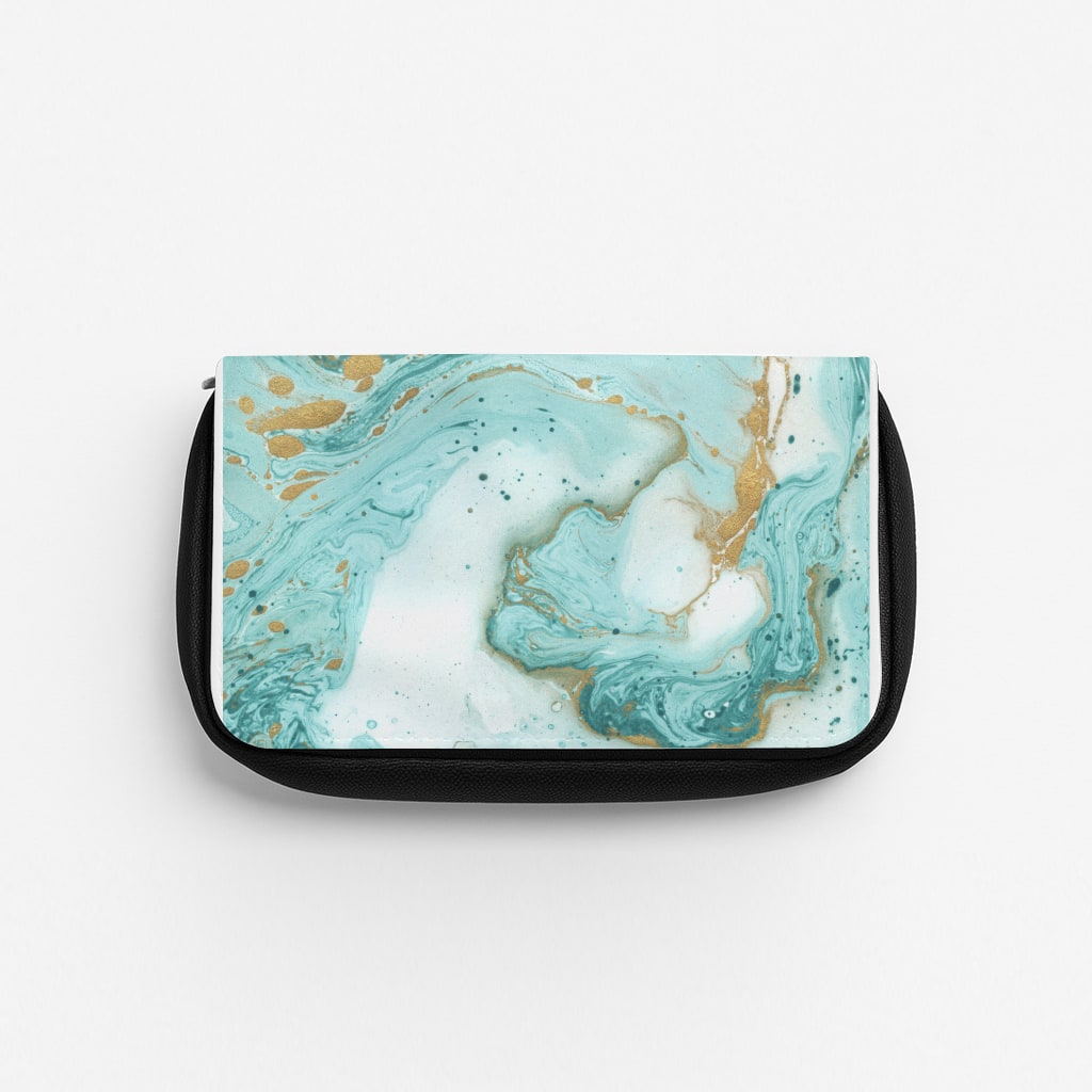 Green Marble Pencil Case