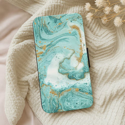 Green Marble Wallet Phone Case