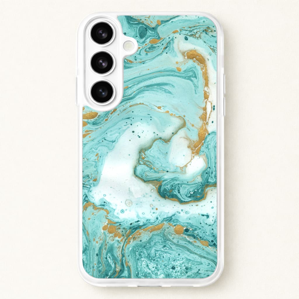 Green Marble Phone Case for Galaxy S26 Plus