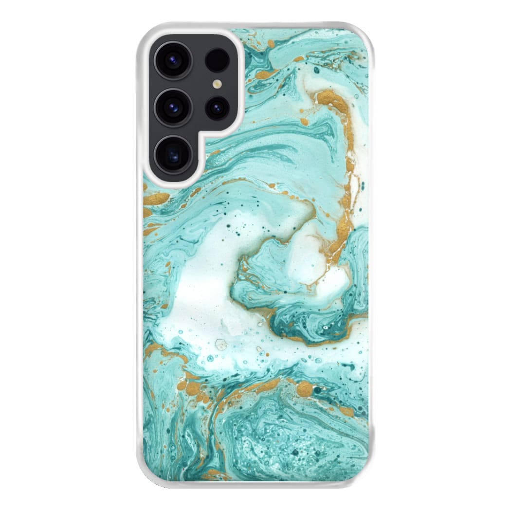 Green Marble Phone Case for Galaxy S23 Ultra