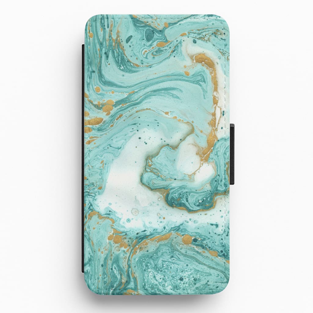 Green Marble Flip / Wallet Phone Case