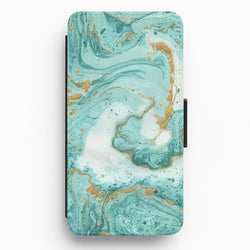 Green Marble Flip / Wallet Phone Case