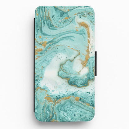 Green Marble Flip / Wallet Phone Case