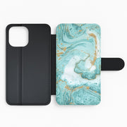 Green Marble Flip / Wallet Phone Case 2
