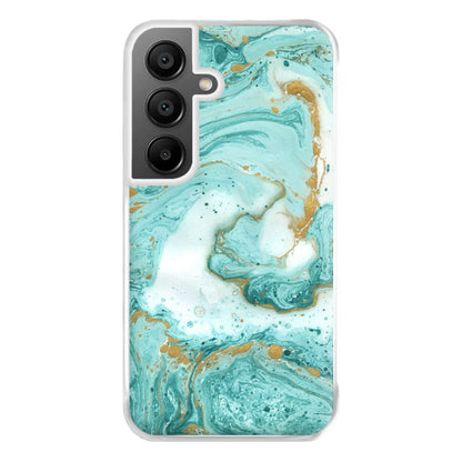 Green Marble Phone Case for Galaxy A55