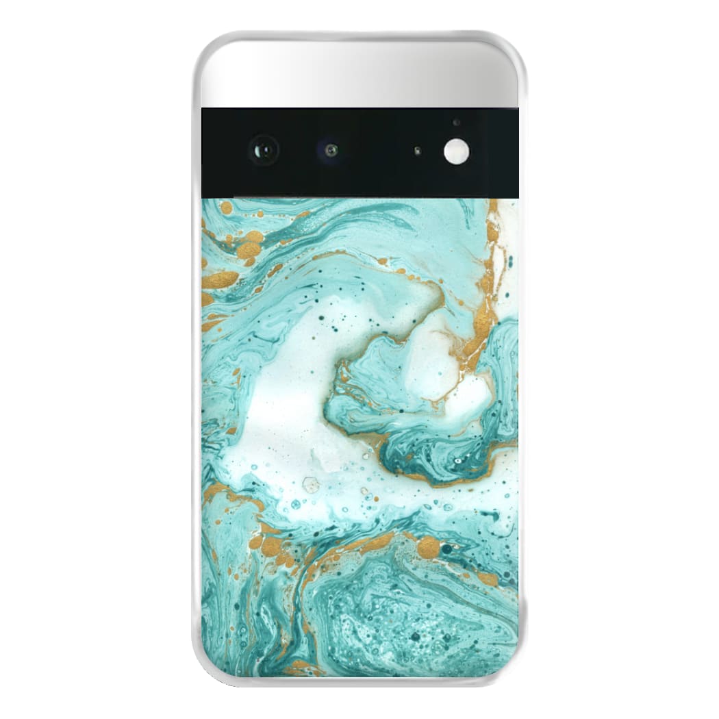 Green Marble Phone Case for Google Pixel 6a