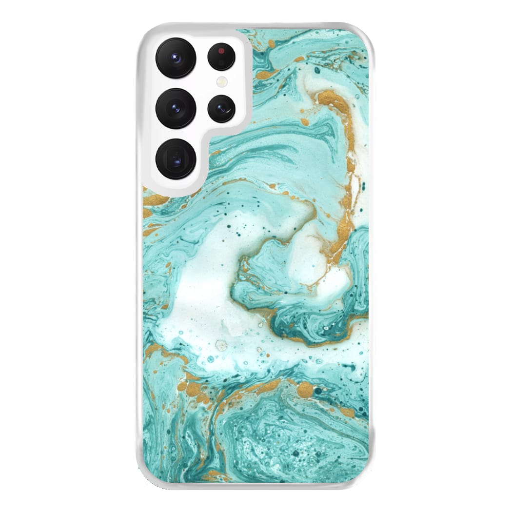 Green Marble Phone Case for Galaxy S22 Ultra