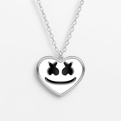 White Helmet DJ Helmet Heart Necklace