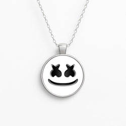 White Helmet DJ Helmet Circle Necklace