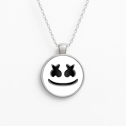 White Helmet DJ Helmet Circle Necklace