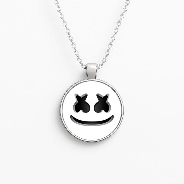 White Helmet DJ Helmet Circle Necklace