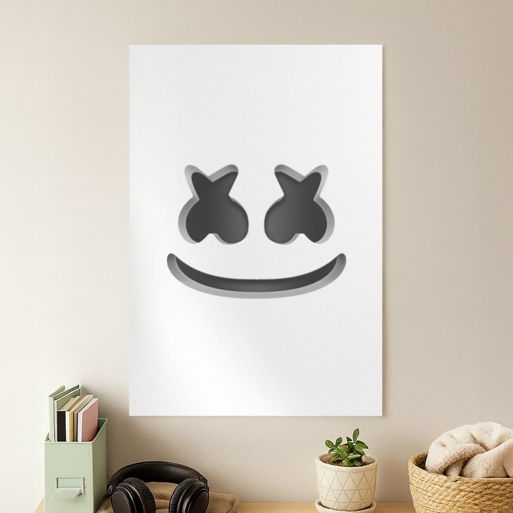 White Helmet DJ Helmet Poster