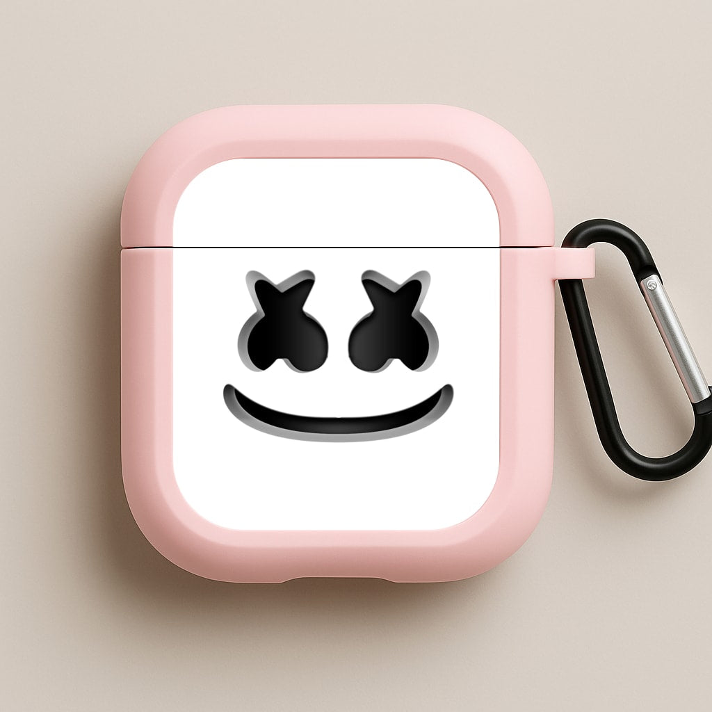 White Helmet DJ Helmet Pink AirPods Case
