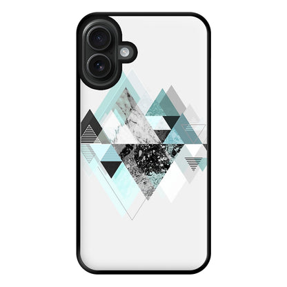 Triange Marble Pattern Phone Case for iPhone 16 Plus