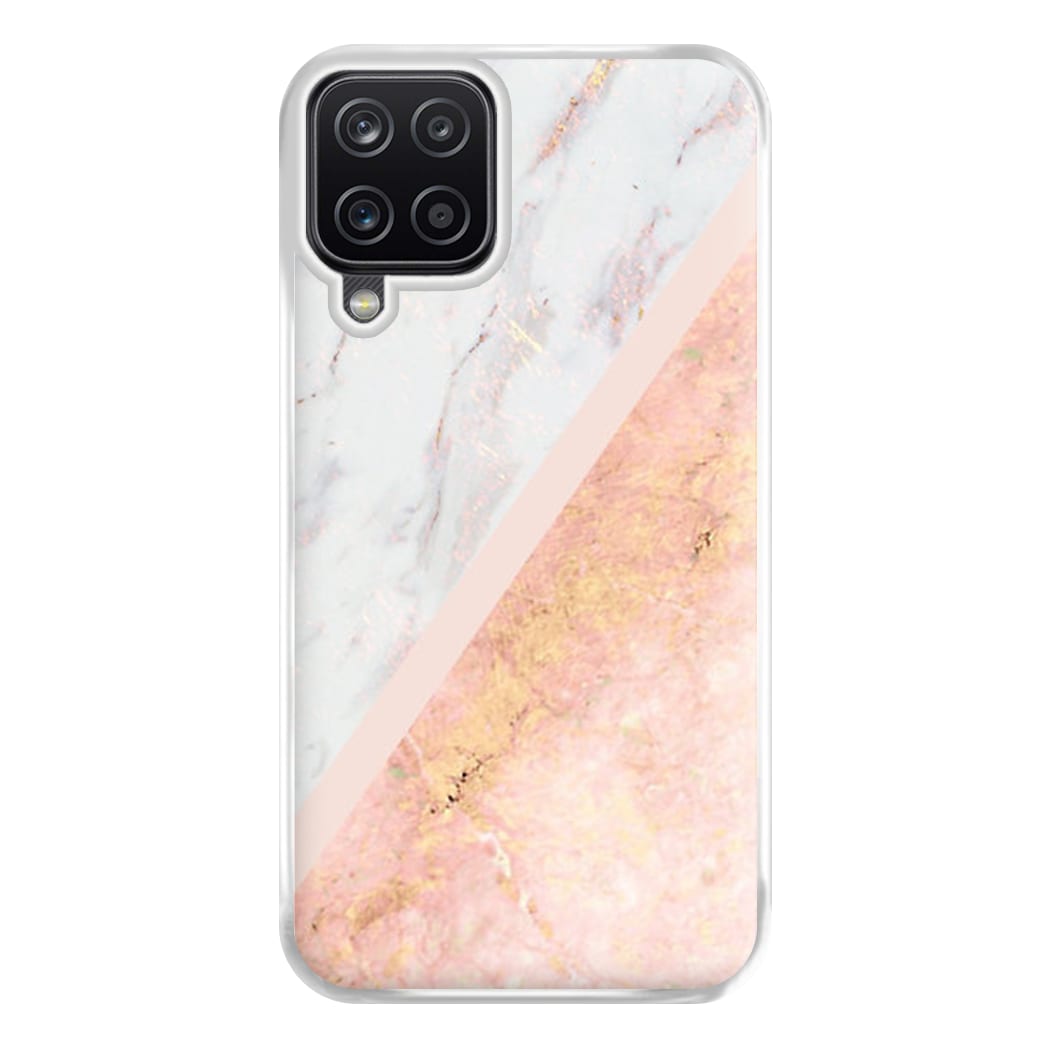 Marble and Rose Gold Phone Case for Galaxy A12