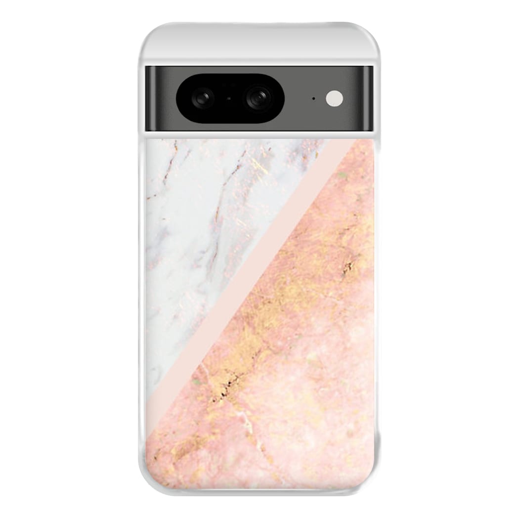 Marble and Rose Gold Phone Case for Google Pixel 8