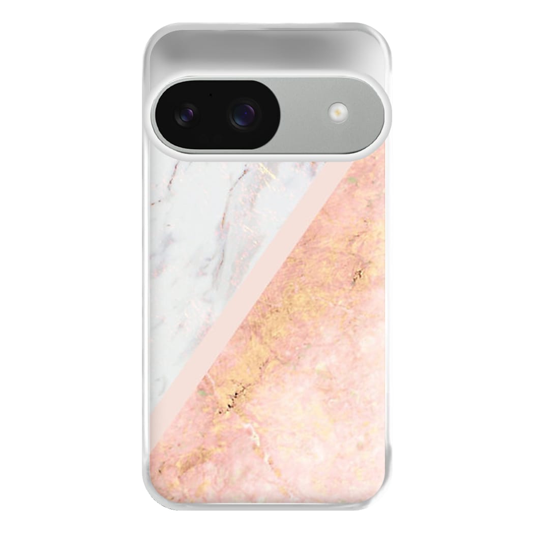 Marble and Rose Gold Phone Case for Google Pixel 9 / 9 Pro