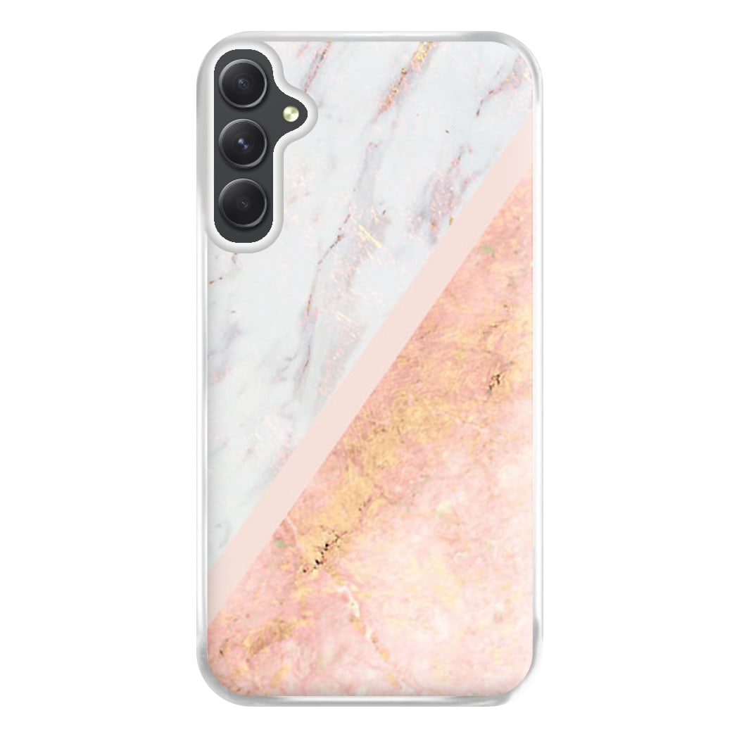 Marble and Rose Gold Phone Case for Galaxy A14