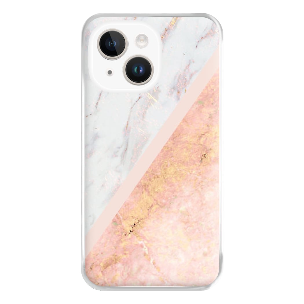 Marble and Rose Gold Phone Case for iPhone 14 Plus