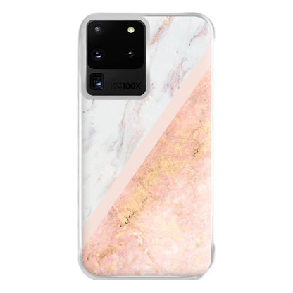 Marble and Rose Gold Phone Case for Galaxy S20 Ultra