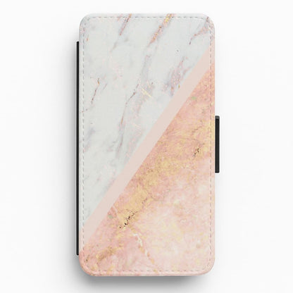 Marble and Rose Gold Flip / Wallet Phone Case