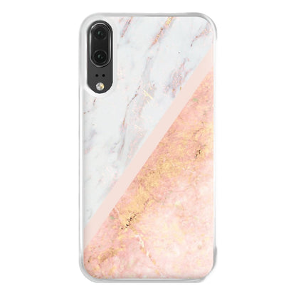 Marble and Rose Gold Phone Case for Huawei P20