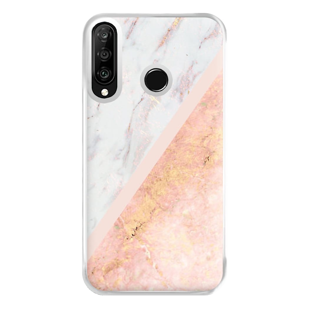 Marble and Rose Gold Phone Case for Huawei P30 Lite