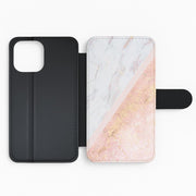 Marble and Rose Gold Flip / Wallet Phone Case 2
