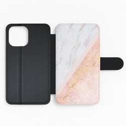 Marble and Rose Gold Flip Phone Case