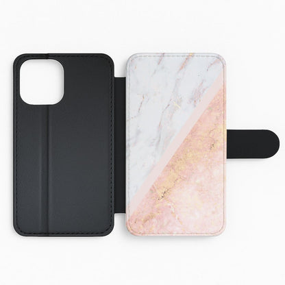 Marble and Rose Gold Flip Phone Case