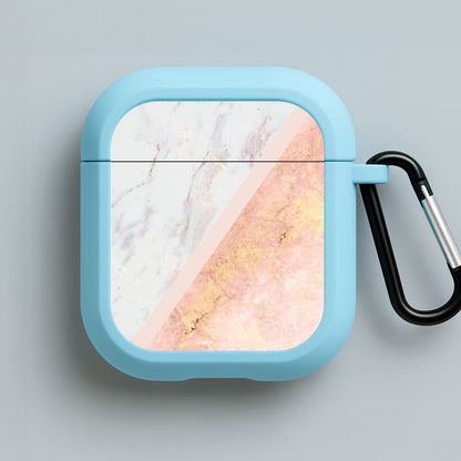 Marble and Rose Gold Blue AirPods Case