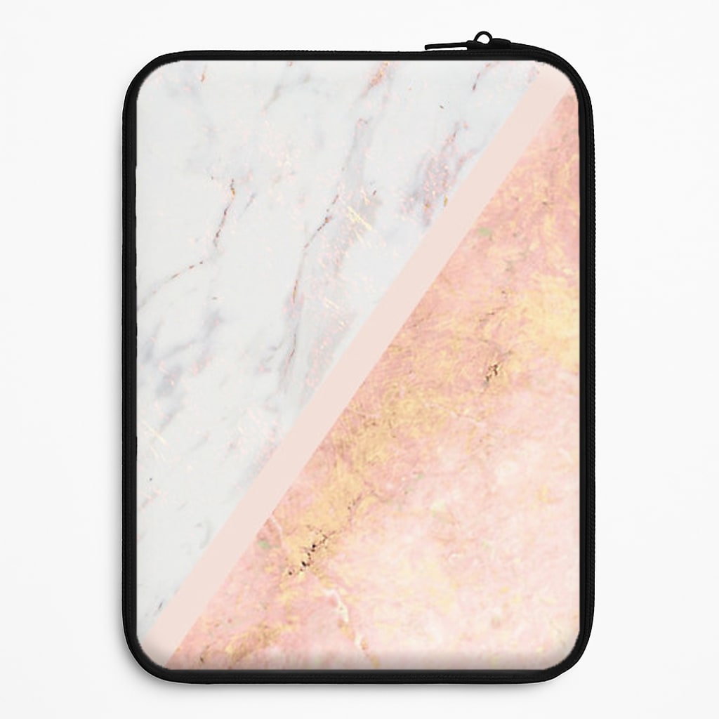 Marble and Rose Gold Universal Laptop Sleeve