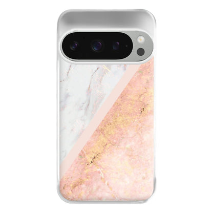 Marble and Rose Gold Phone Case for Google Pixel 9 Pro XL