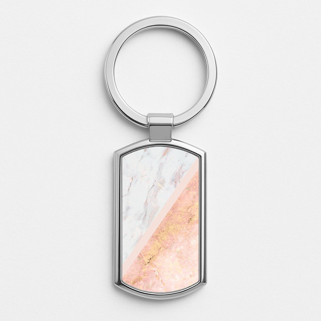 Marble and Rose Gold Luxury Keyring