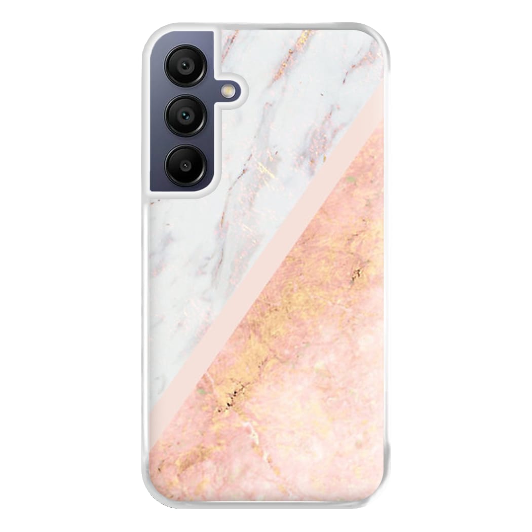 Marble and Rose Gold Phone Case for Galaxy A16