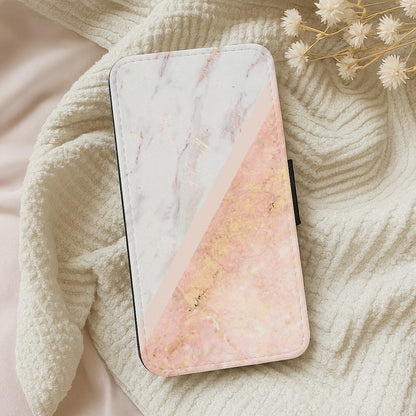 Marble and Rose Gold Wallet Phone Case