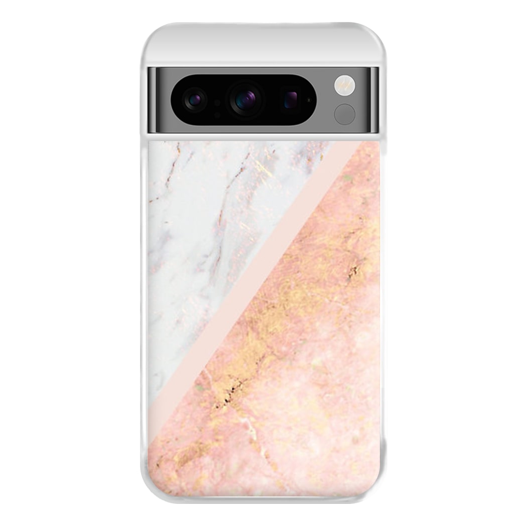 Marble and Rose Gold Phone Case for Google Pixel 8 Pro