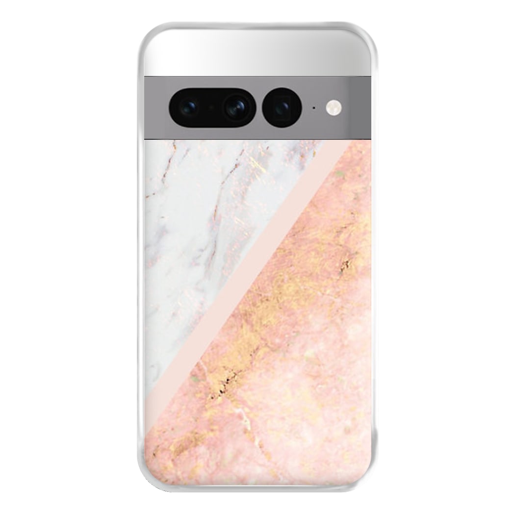 Marble and Rose Gold Phone Case for Google Pixel 7 Pro