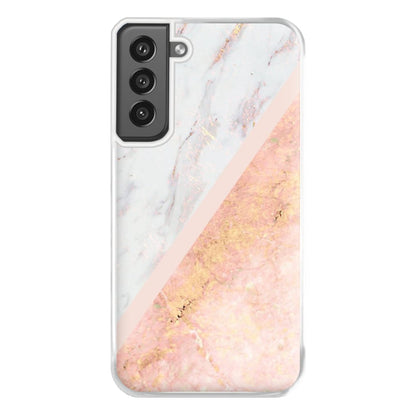 Marble and Rose Gold Phone Case for Galaxy S21FE