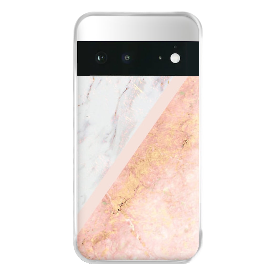 Marble and Rose Gold Phone Case for Google Pixel 6a