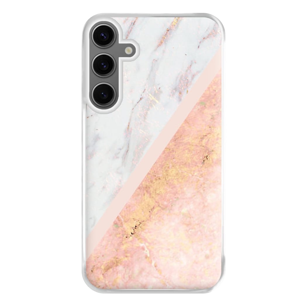 Marble and Rose Gold Phone Case for Galaxy S24FE